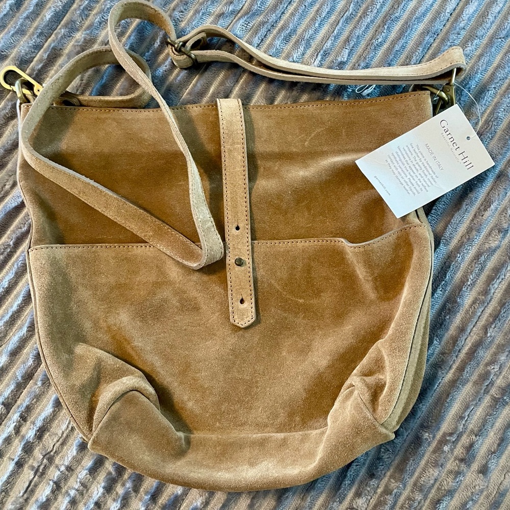 NWT! - Garnet Hill Tan Suede      Tote Bag